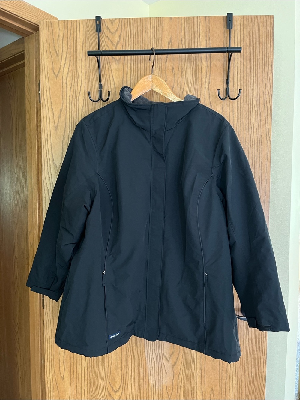 Lands' End Sz 2X (20W-22W) Waterproof Fleece Insulated Black Jacket Women